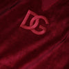 Dolce & Gabbana Red Cotton Velvet Crew Neck Pullover Sweater