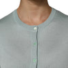 Dolce & Gabbana Light Green Silk Button Down Cardigan Sweater