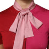 Dolce & Gabbana Pink Short Sleeves Buttoned Ascot Collar Top