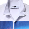 MSGM White Graphic Print Cotton Long Sleeves Full Zip Bomber Jacket