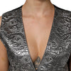 Dolce & Gabbana Silver Floral Jacquard Sleeveless Vest Top