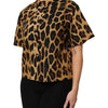 Dolce & Gabbana Brown Leopard Short Sleeve Collared Polo Top