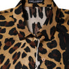 Dolce & Gabbana Brown Leopard Short Sleeve Collared Polo Top