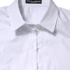 Dolce & Gabbana White Cotton Short Sleeves Collared Polo Top