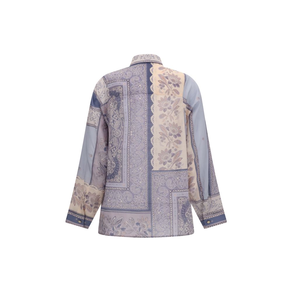 Zimmermann Purple Cotton Pattern Shirt