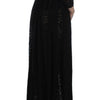Dolce & Gabbana Black Ricamo Knitted Full Length Maxi Dress