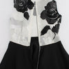 Dolce & Gabbana Black White Floral Silk Sheath Gown Dress