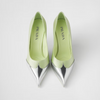 Prada Satin And Metallic Leather Pumps