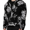 Dolce & Gabbana Black Wool Floral Printed Men Hooded Jacket