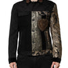 Dolce & Gabbana Black Gold Floral Jacquard Men Biker Jacket