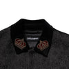 Dolce & Gabbana Black Gold Floral Jacquard Men Biker Jacket
