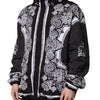 Dolce & Gabbana Black Bandana Print Hooded Bomber Jacket