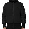 Dolce & Gabbana Black DG Logo Plaque Hooded Bomber Jacket