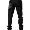 Dolce & Gabbana Black Graphic Embroidery Men Pants