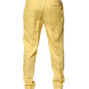 Dolce & Gabbana Yellow Flax Tapered Dress Men Pants