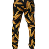 Dolce & Gabbana Black Pasta Print Tapered Men Pants