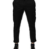 Dolce & Gabbana Black Cotton Dress Slim Formal Pants