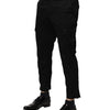 Dolce & Gabbana Black Cotton Dress Slim Formal Pants