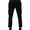 Dolce & Gabbana Black Cotton Dress Slim Formal Pants
