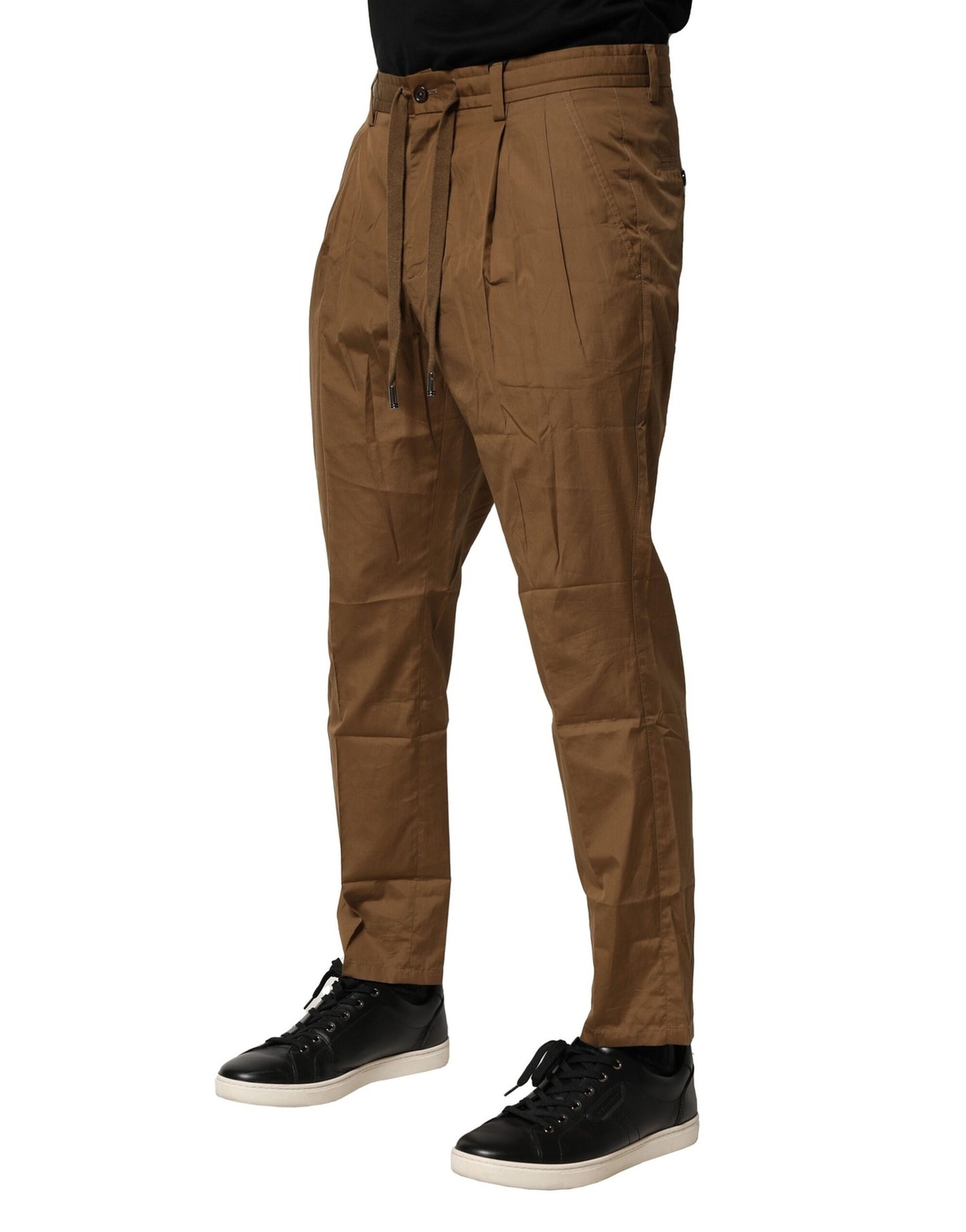 Dolce &amp; Gabbana Braune Chinohose aus Baumwolle mit mittlerer Taille für Herren