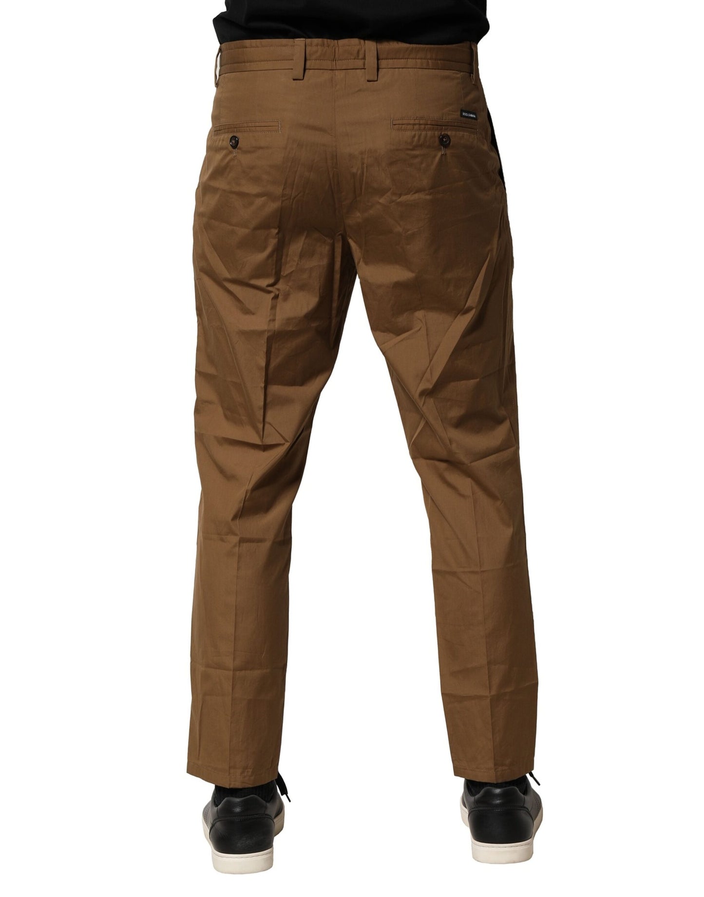 Dolce &amp; Gabbana Braune Chinohose aus Baumwolle mit mittlerer Taille für Herren