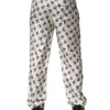 Dolce & Gabbana White Floral Silk Casual Lounge Pants