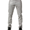 Dolce & Gabbana Silver Cotton Stretch Slim Denim Jeans