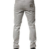 Dolce & Gabbana Silver Cotton Stretch Slim Denim Jeans