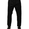 Dolce & Gabbana Black Cotton Mid Waist Jogger Pants