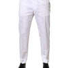 Dolce & Gabbana White Cotton Dress Slim Formal Pants
