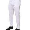 Dolce & Gabbana White Cotton Dress Slim Formal Pants