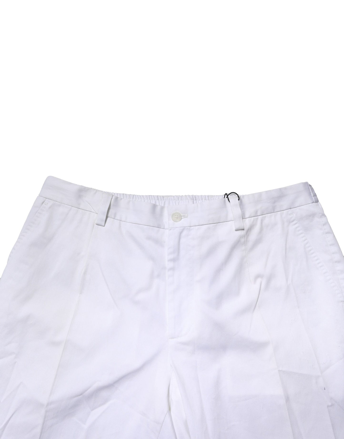 Dolce & Gabbana White Cotton Dress Slim Formal Pants