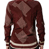 Dolce & Gabbana Maroon Dotted Silk Long Sleeve Casual Shirt