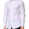 Dolce & Gabbana White GOLD Crown Cotton Dress Formal Shirt