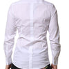Dolce & Gabbana White GOLD Crown Cotton Dress Formal Shirt
