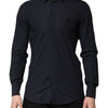 Dolce & Gabbana Dark Blue MARTINI Cotton Dress Formal Shirt
