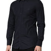 Dolce & Gabbana Dark Blue MARTINI Cotton Dress Formal Shirt