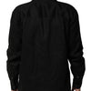 Dolce & Gabbana Black Linen Long Sleeves Men Casual Shirt