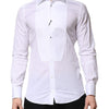 Dolce & Gabbana White GOLD Crown Cotton Dress Formal Shirt