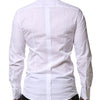Dolce & Gabbana White GOLD Crown Cotton Dress Formal Shirt