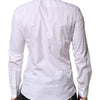 Dolce &amp; Gabbana Weißes formelles Herrenhemd aus Popeline-Baumwolle