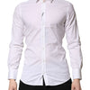 Dolce & Gabbana White GOLD Cotton Men Dress Formal Shirt
