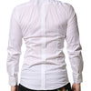Dolce & Gabbana White GOLD Cotton Men Dress Formal Shirt