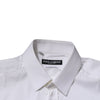 Dolce & Gabbana White GOLD Cotton Men Dress Formal Shirt