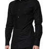 Dolce & Gabbana Black GOLD Long Sleeves Dress Formal Shirt