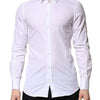 Dolce & Gabbana White GOLD Long Sleeves Men Dress Formal Shirt