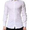 Dolce & Gabbana White GOLD Long Sleeves Men Dress Formal Shirt