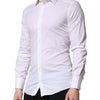 Dolce & Gabbana White GOLD Long Sleeves Men Dress Formal Shirt