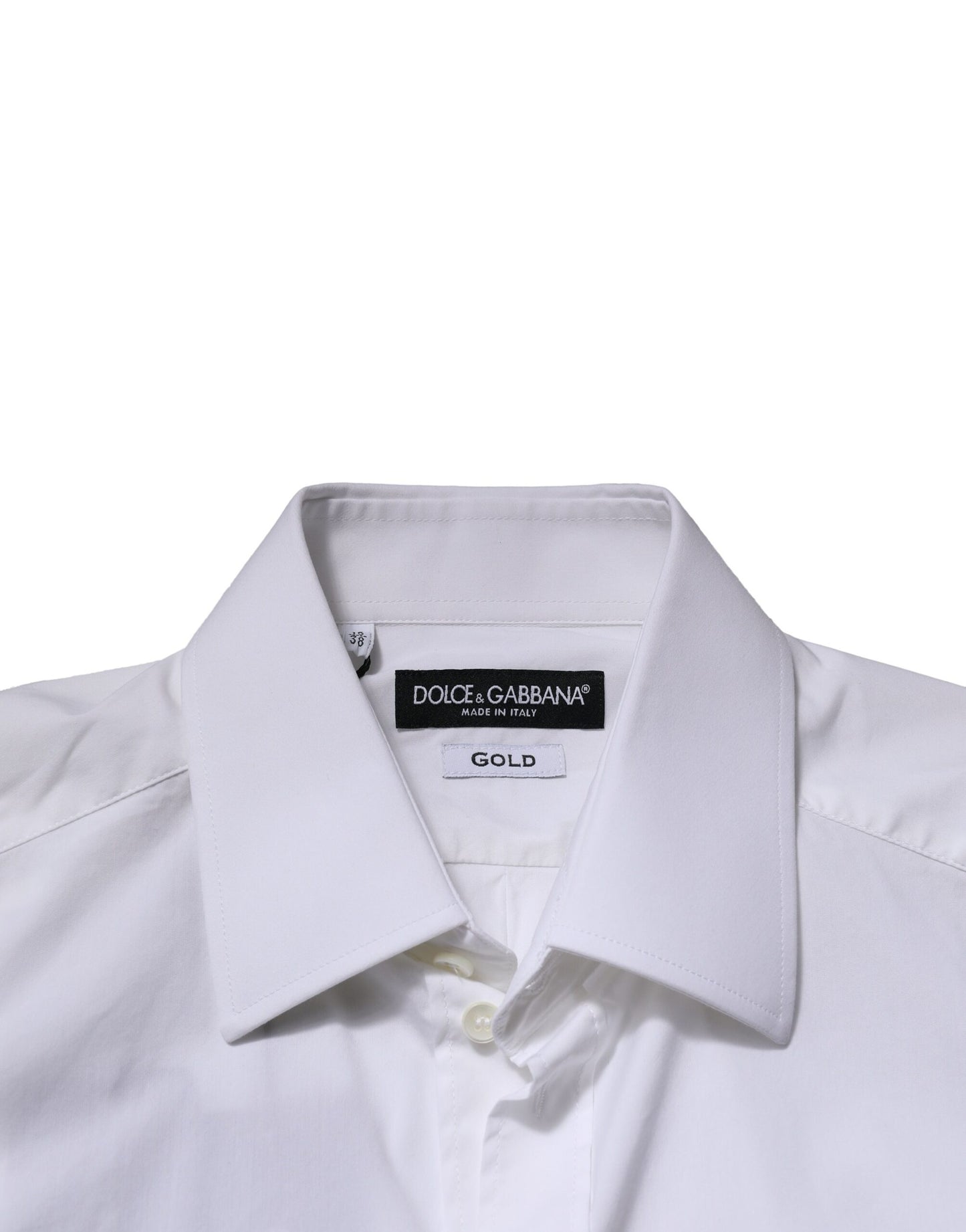 Dolce & Gabbana White GOLD Long Sleeves Men Dress Formal Shirt