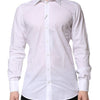 Dolce & Gabbana White Cotton Long Sleeves GOLD Formal Shirt